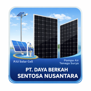 Panel Surya 380 Wp Full Black Efisiensi Tinggi untuk PLTS Atap & Industri