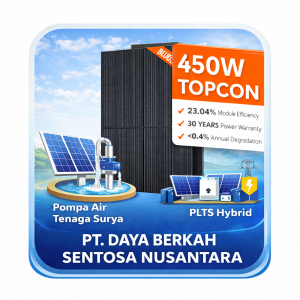 Panel Surya 450 WP Mono N-Type TOPCon: Spesifikasi, Kinerja, dan Aplikasi Teknis